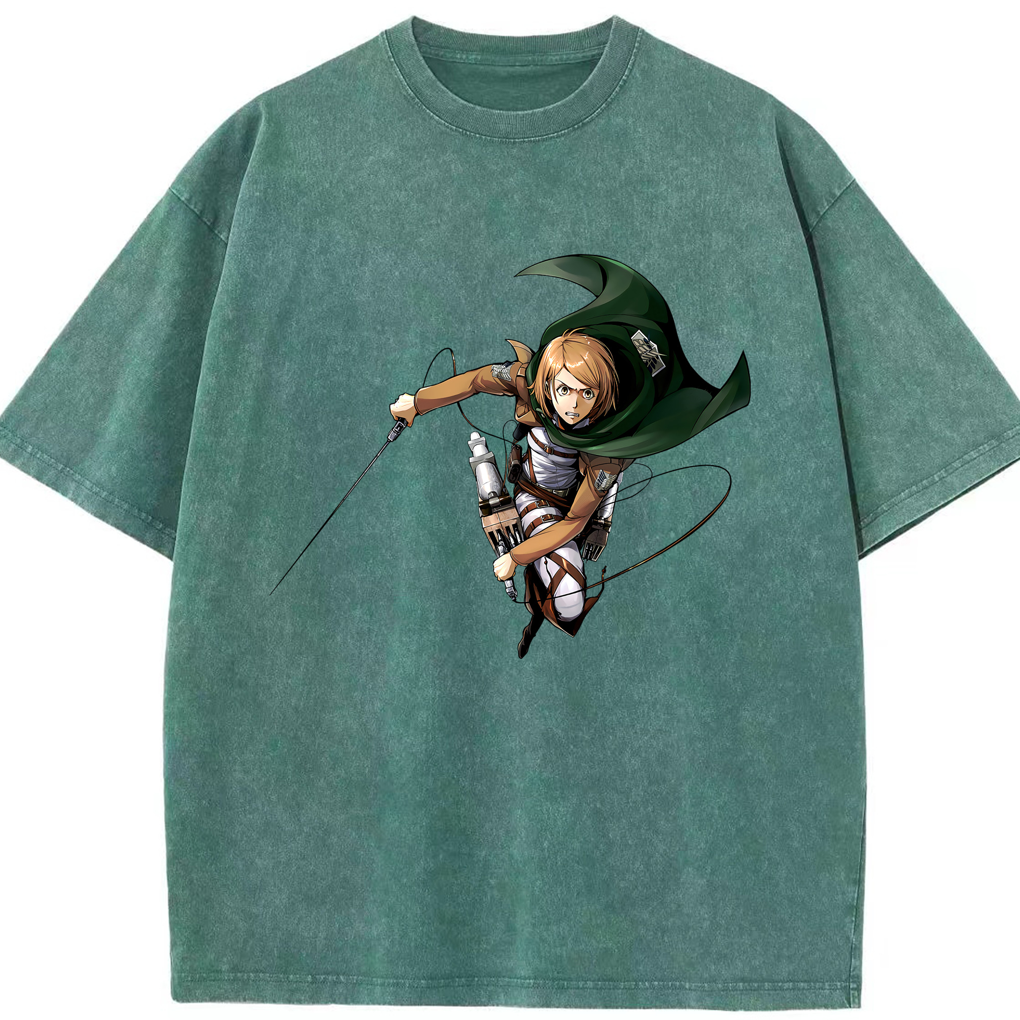 （画像用） 進撃の巨人 ペトラ·ラル Attack on Titan Petra Rall 綿100% ヴィンテージ風 半袖Tシャツ（フロントプリント）